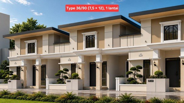 Fasad rumah tipe 36/90 Bukit Flamboyan Indah 2