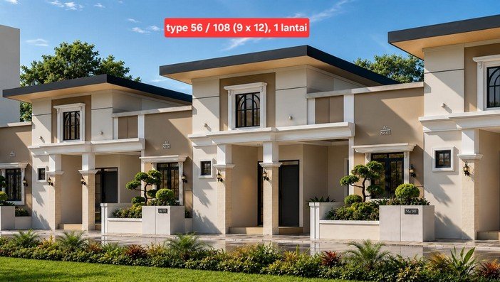 Fasad rumah tipe 56/108 Bukit Flamboyan Indah 2